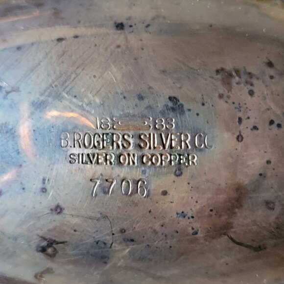 Vintage F. B. Rogers Silver Co Silverplate on Copper Double Handle Sauce Bowl - Picture 10 of 10